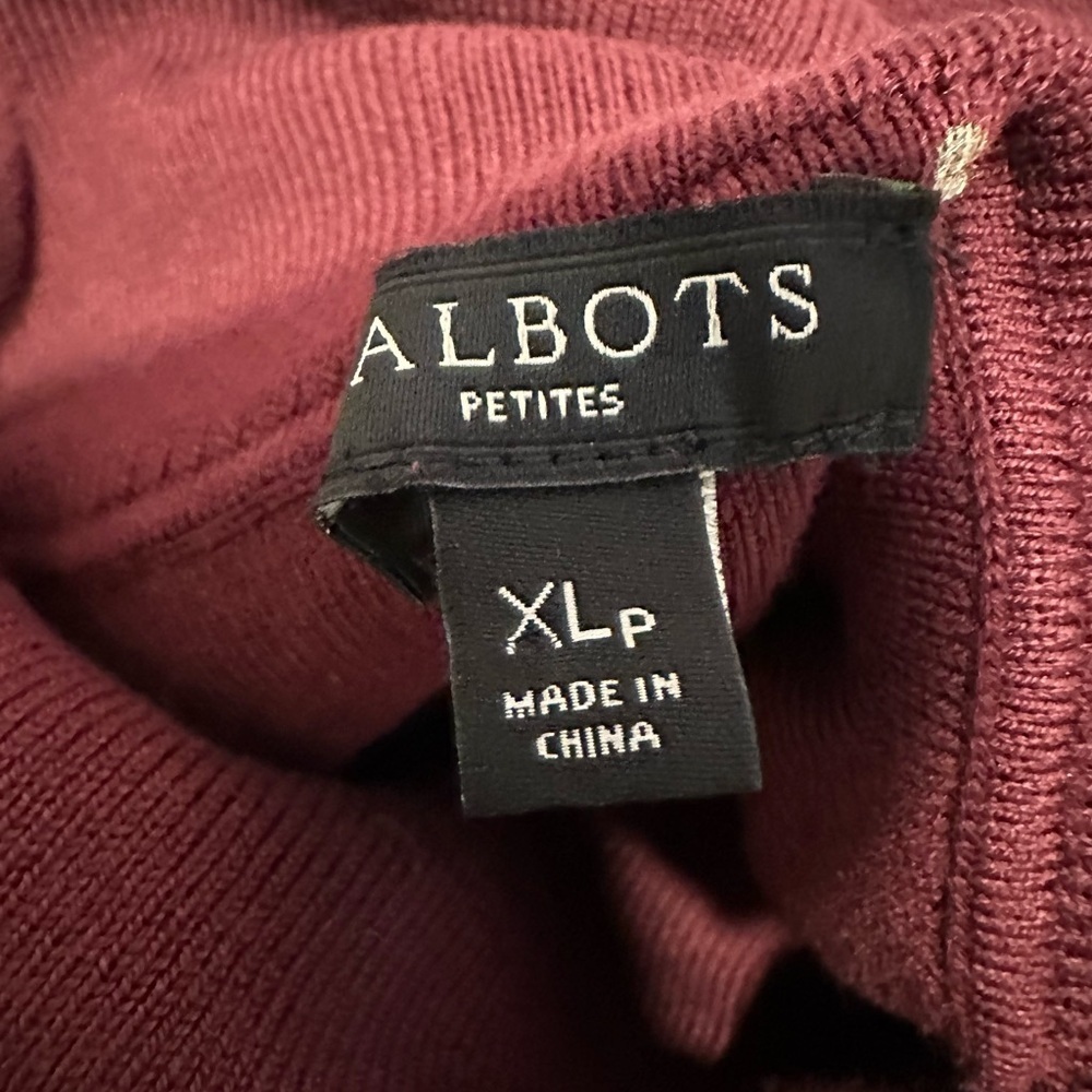 Talbots Petites Burgundy Sleeveless Turtleneck Knit Top - Picture 3 of 11